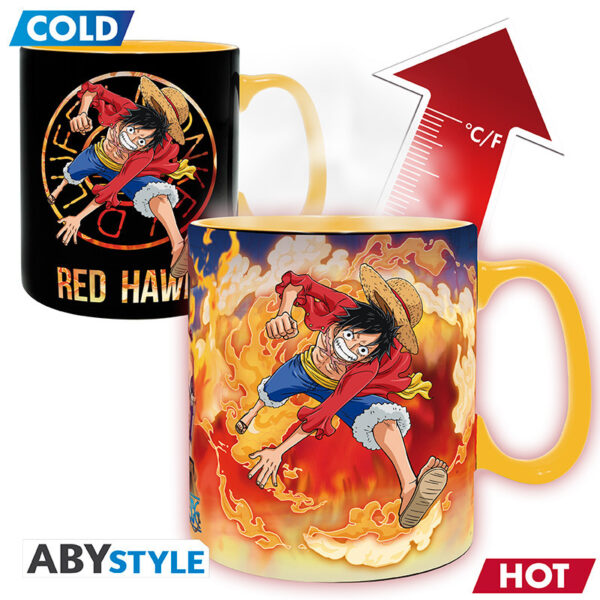 Mug Heat Change One Piece - Luffy & Sabo (460ml)