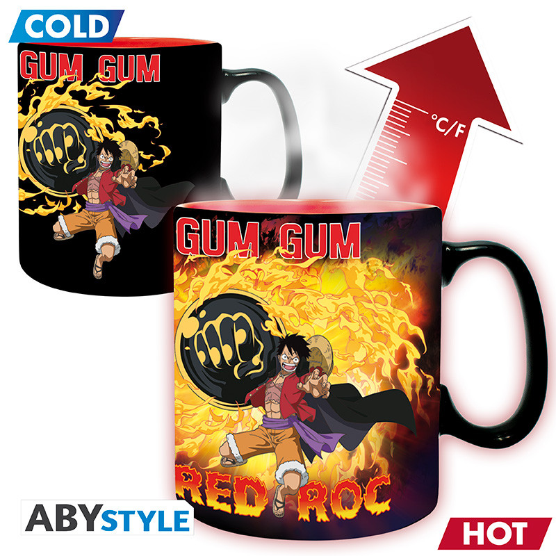 Mug Heat Change One Piece - Luffy Vs Kaido Red Hawk Thunder Bagua (460ml)