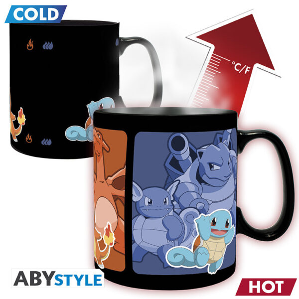Mug Heat Change Pokemon Squirtle Charmander Bulbasaur Evolutions 460ml