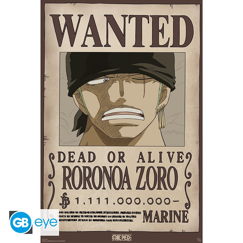 One Piece - Wanted Poster Roronoa Zoro (Wano) - Αφίσα 61x91
