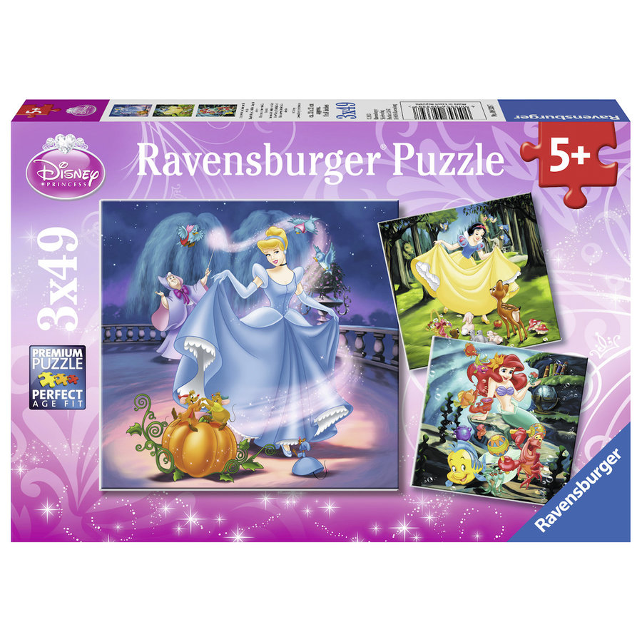 Puzzle 3x49pcs Disney - Princess