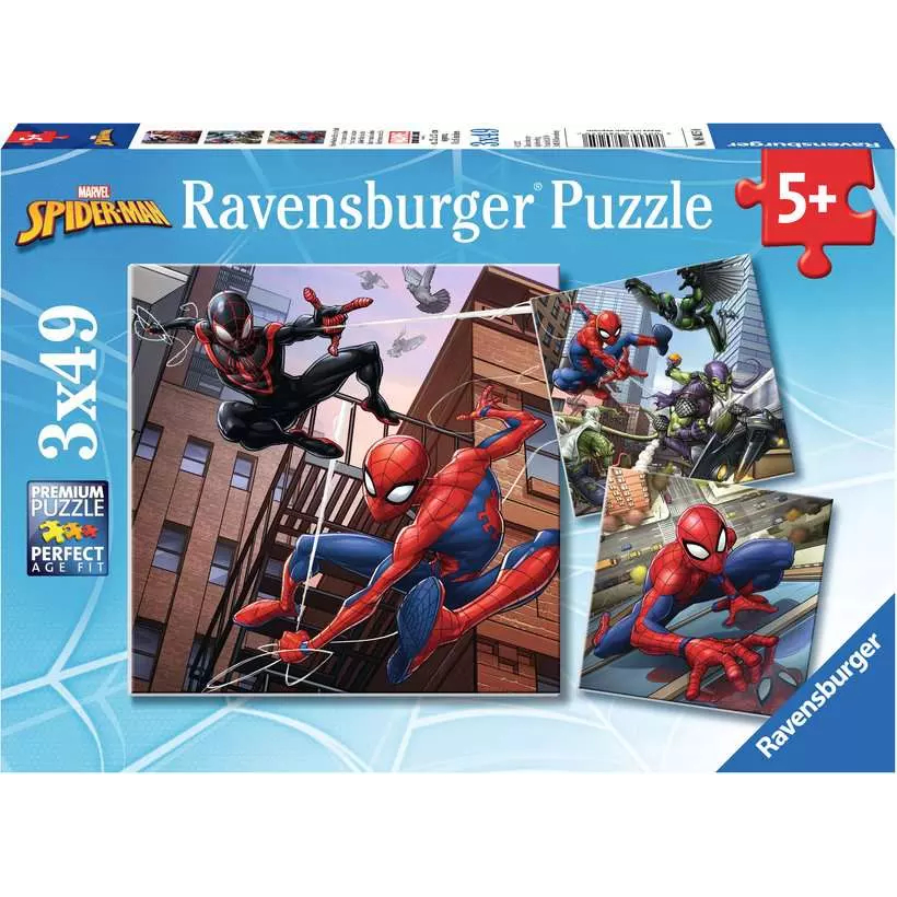 Puzzle 3x49pcs Spiderman Spiderman in Action