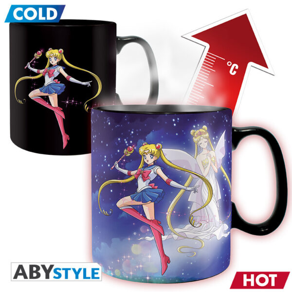 Κούπα Heat Change Sailor Moon - Sailor & Chibi (460ml)