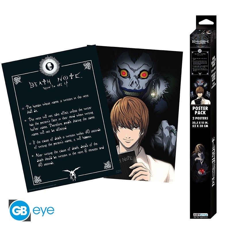 Death Note Poster Set - Yagami Light with Ryuk and Death Note How To - Αφίσα 38x52 (Σετ 2 Τεμαχίων)
