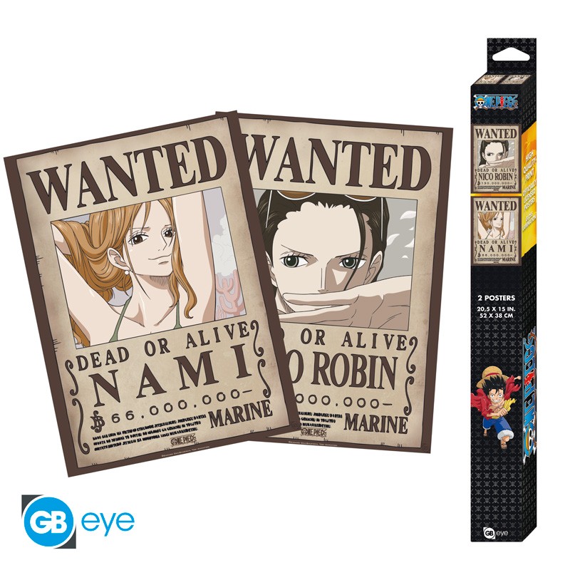 One Piece Poster Set - Nami and Robin Wanted Posters - Αφίσα 38x52 (Σετ 2 Τεμαχίων)
