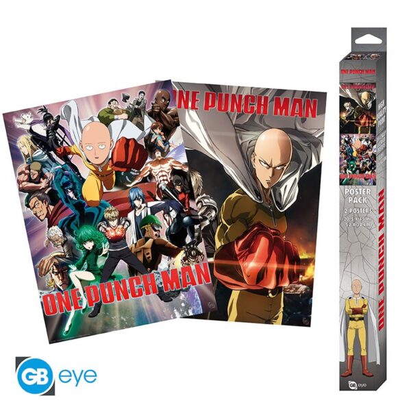 One-Punch Man Poster Set - Saitama and Genos - Αφίσα 38x52 (Σετ 2 Τεμαχίων)