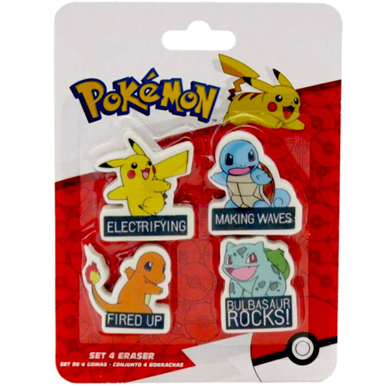 Σετ Γόμες Pokemon - Kanto Starters and Pikachu (4 Τεμάχια)